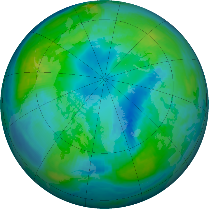 Arctic ozone map for 23 October 1999